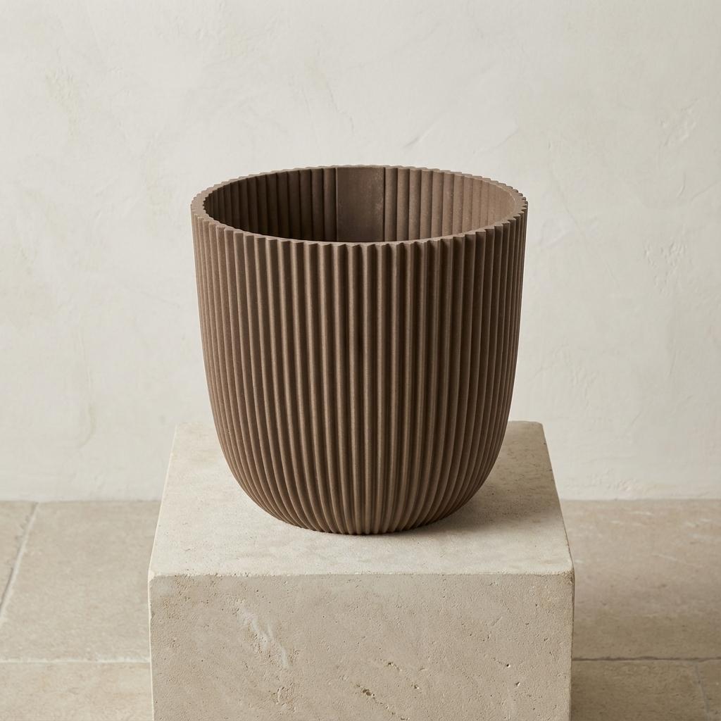 Capi Pot Nature Groove Made With Warm Taupe