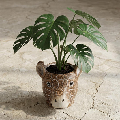 Planter Giraf D11/14X11Cm - Bruin