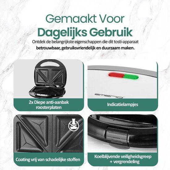 Emerio ST-120889 Tosti-IJzer RVS/Zwart