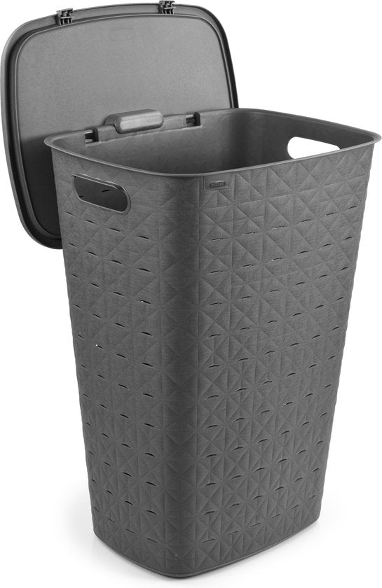 Curver Softex Wasmand met Deksel 56L Antraciet