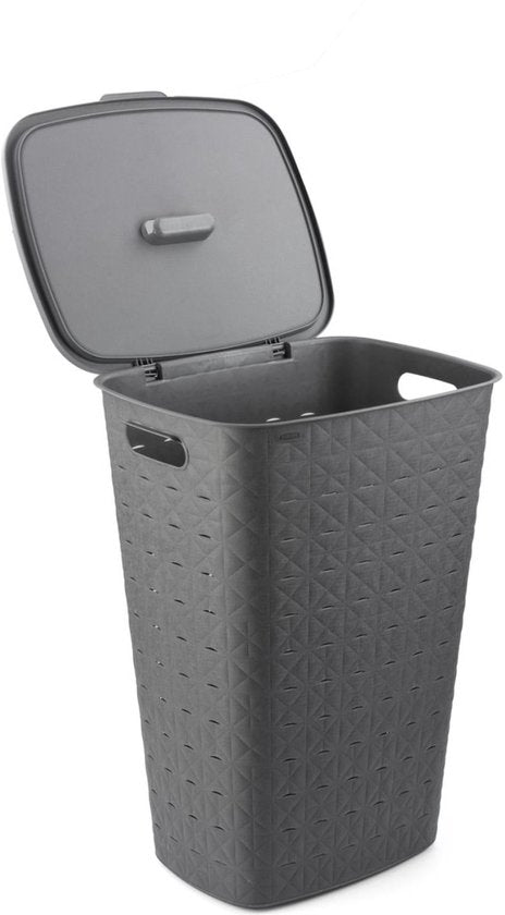 Curver Softex Wasmand met Deksel 56L Antraciet