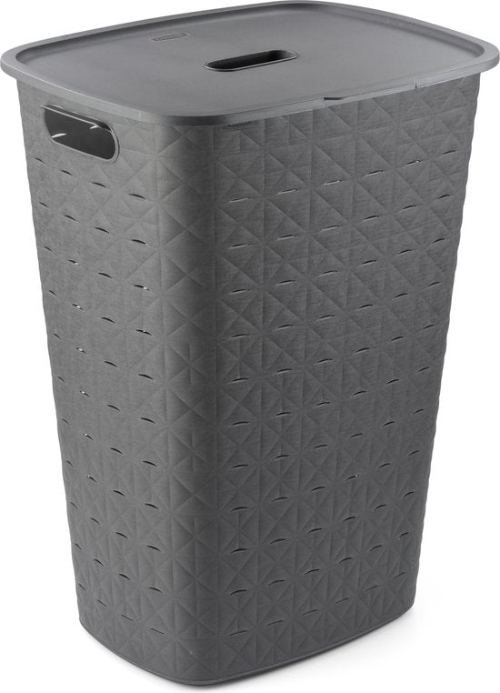 Curver Softex Wasmand met Deksel 56L Antraciet
