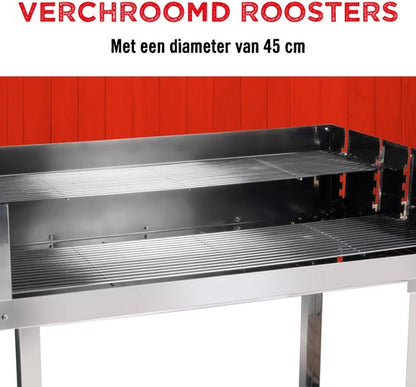 Trolly Barbecue-Grill RVS/Hout