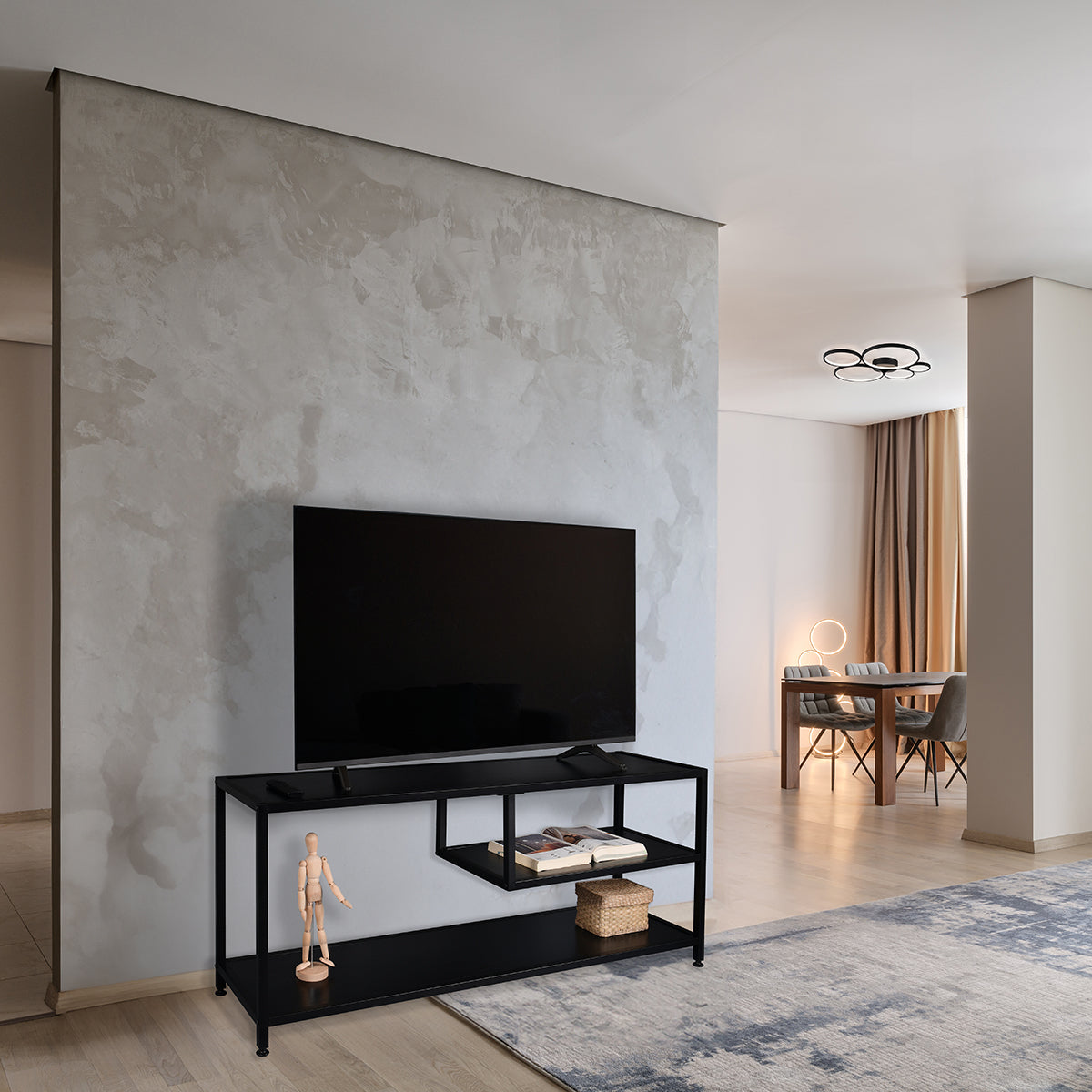 TV-meubel Metaal MDF 120cm Zwart