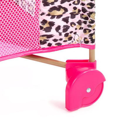 The Glam Crew Poppenbed met Luipaardprint Roze/Goud