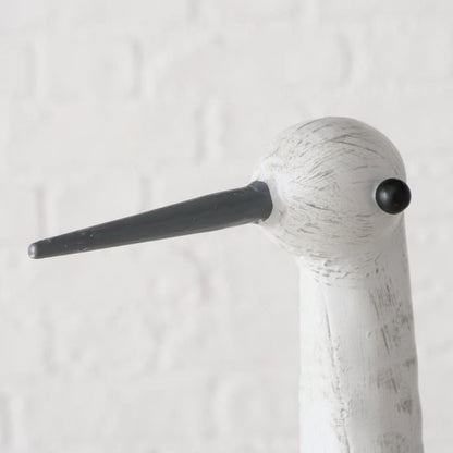 Beeld Vogel wit metaal H55 cm