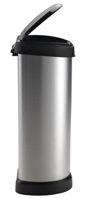 Curver Decobin 40L push zilver/zwart