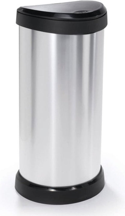 Curver Decobin 40L push zilver/zwart