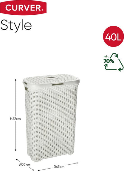 Curver Style Wasmand met Deksel 40L Wit