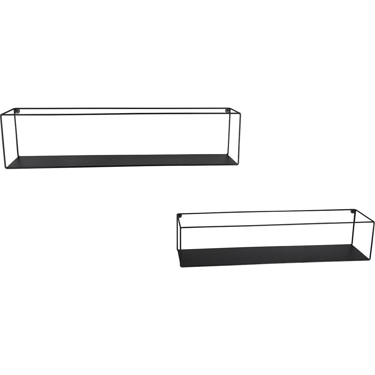 Wandrek Set van 2 Zwart Aluminium