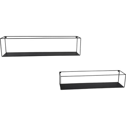 Wandrek Set van 2 Zwart Aluminium
