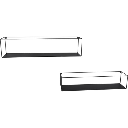Wandrek Set van 2 Zwart Aluminium