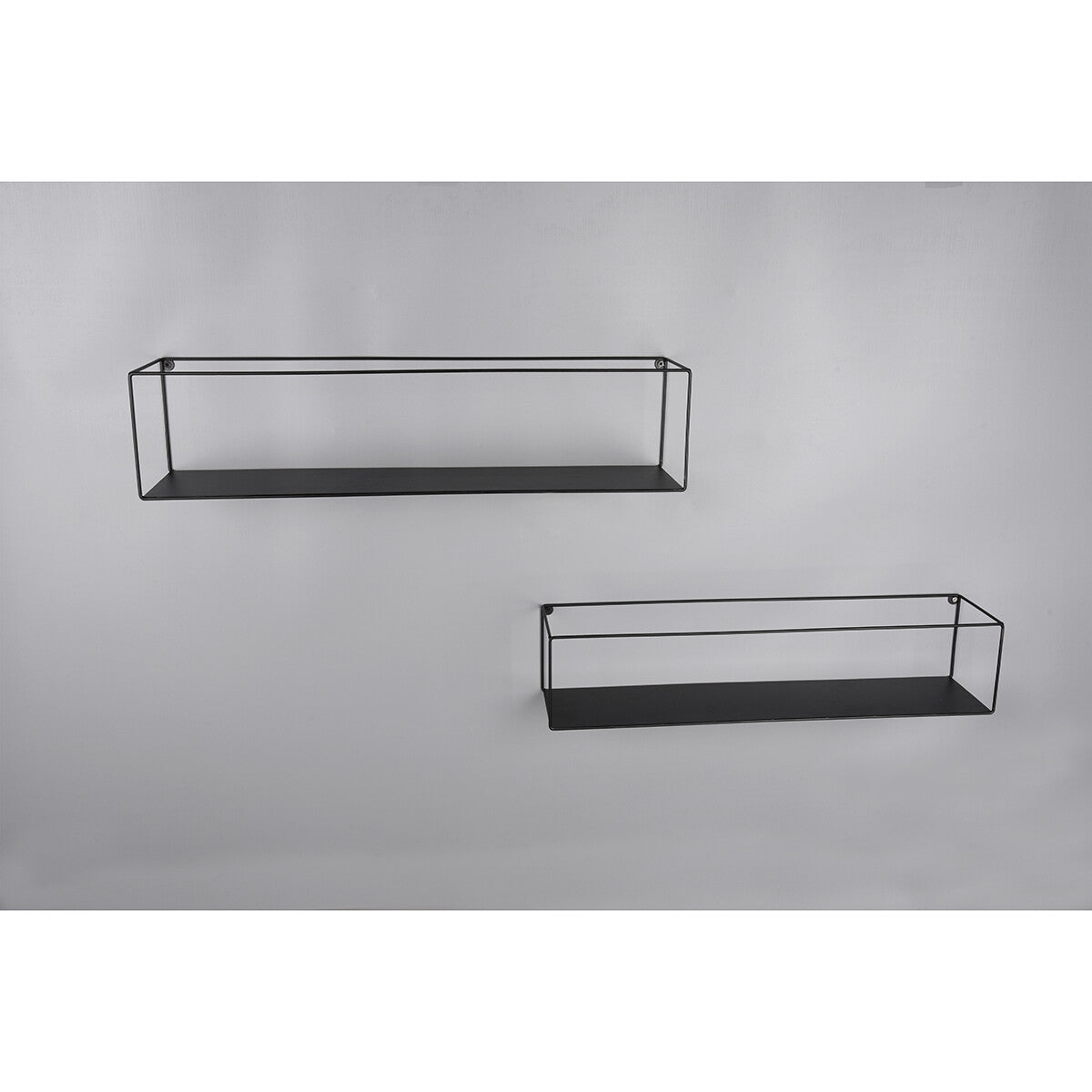 Wandrek Set van 2 Zwart Aluminium