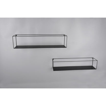 Wandrek Set van 2 Zwart Aluminium