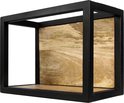Wandbox Levels -35x18x25-Naturel/Zwart-Mango/Metaal