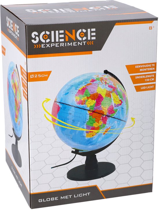 Globe met LED Licht Nederlands 25 cm