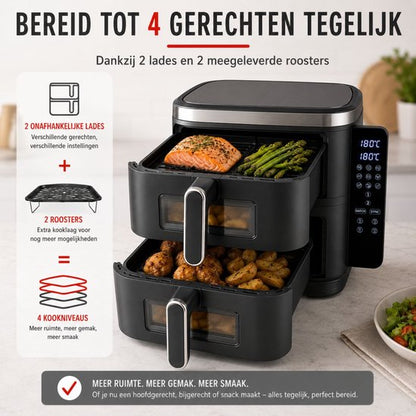 Dubbele Air Fryer XXL 2x 5.5L 230V