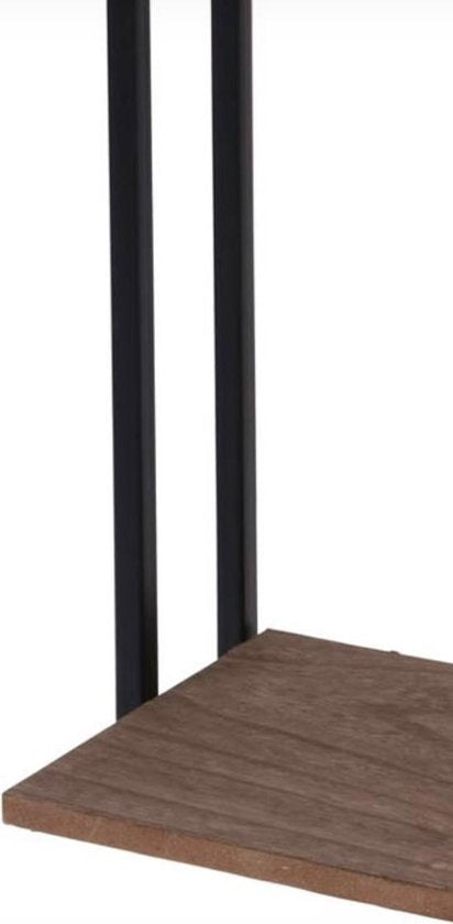Home & Styling Metalen Ophangrek met Houten Platen 53x20x15 cm Zwart/Bruin