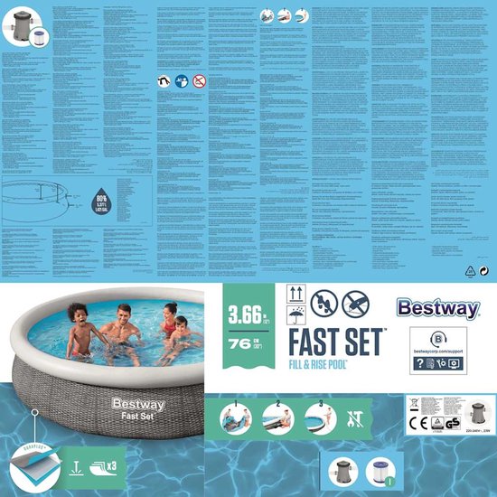 Bestway FastSet zwembad 366x76cm met pomp