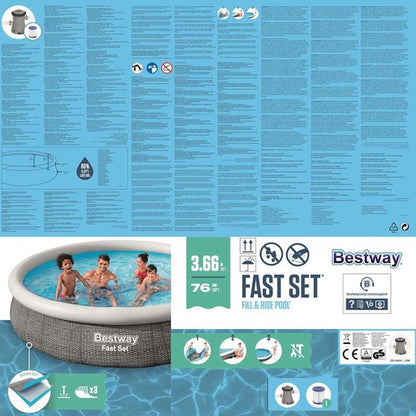 Bestway FastSet zwembad 366x76cm met pomp