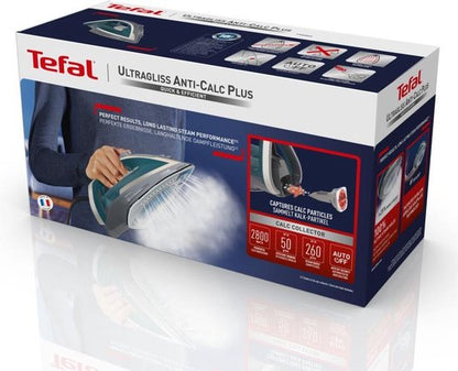 Tefal FV6830 Ultragliss Anti-Calc Plus Stoomstrijkijzer Blauw/Zilver