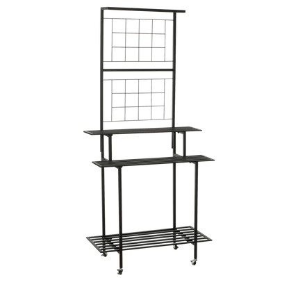 Greenrax Plantenstandaard - L90 x B44 x H190 cm - Metaal - Zwart