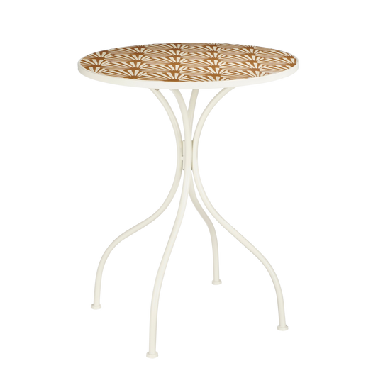 Odile Bistrotafel voor Buiten - H76 x Ø61 - Metaal - Bruin, Wit