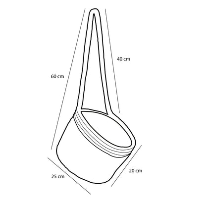 Anne Hangende Mand voor Planten - Set van 2 - H20 x Ø25 cm - Zeegras - Lichtbruin
