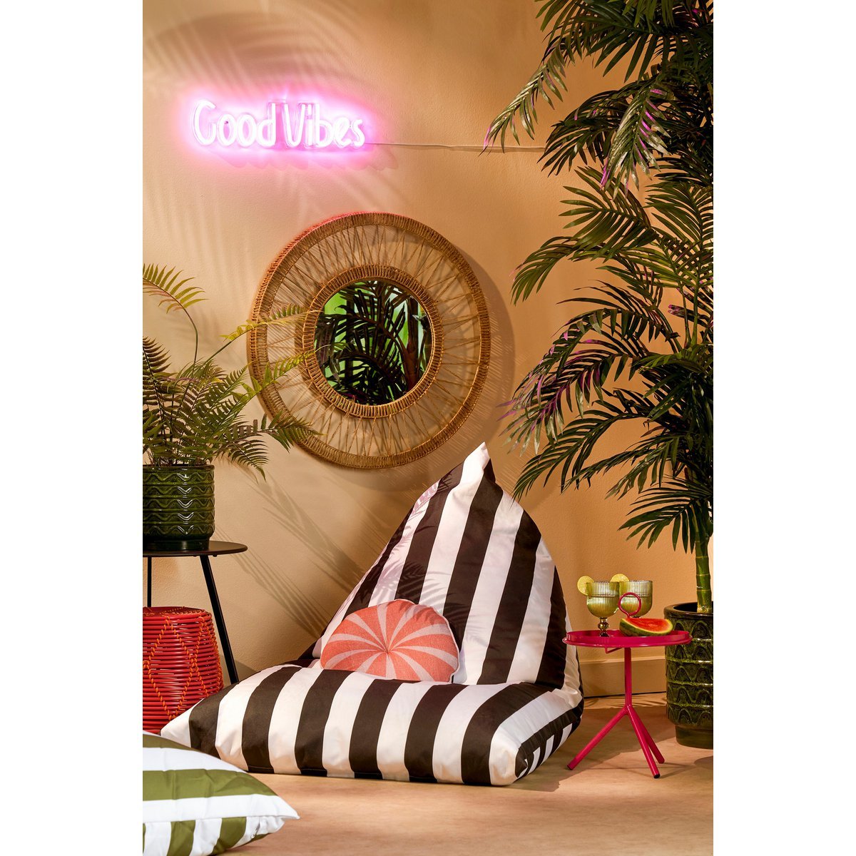 Spiegel Ludy - H5 x Ø70 cm - Jute - Lichtbruin