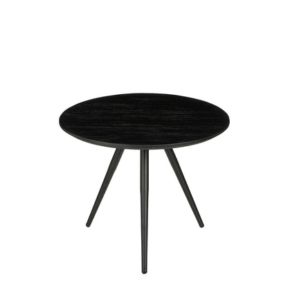 Jailey Bijzettafel - Set van 2 - H49 x Ø50 cm - Gerecycled Hout - Zwart