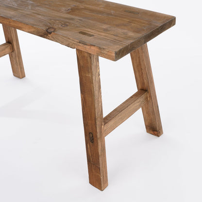 Bold Houten Bankje - L80 x B36,5 x H44 cm - Gerecycled Hout - Bruin