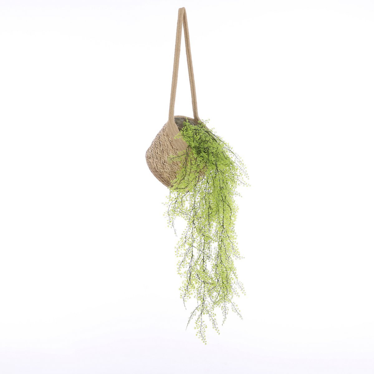 Anne Hangende Mand voor Planten - Set van 2 - H20 x Ø25 cm - Zeegras - Lichtbruin