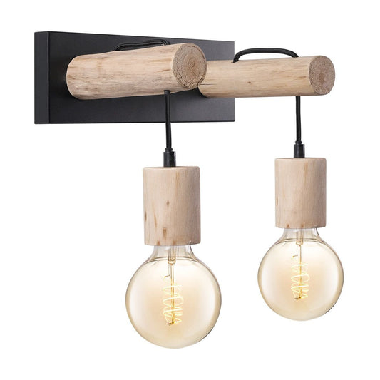 Wandlamp Billy | 29/20/22cm | Zwart | E27