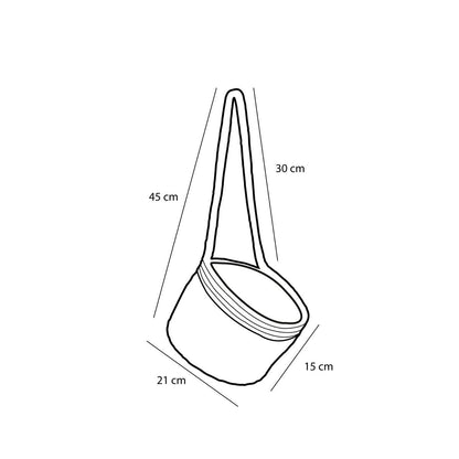 Anne Hangende Mand voor Planten - Set van 2 - H20 x Ø25 cm - Zeegras - Lichtbruin