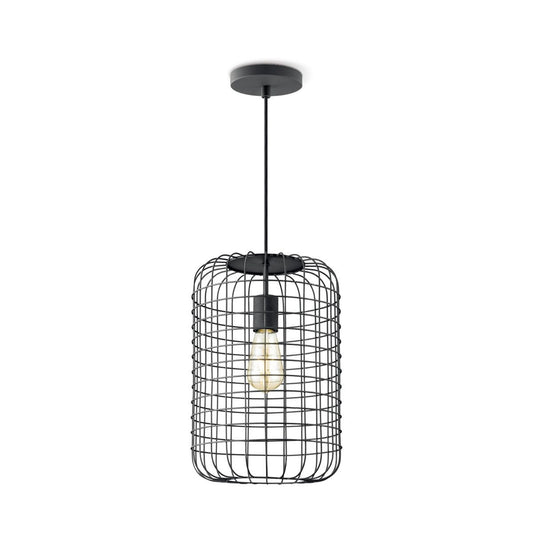 Hanglamp Netting - Zwart - 26x26x142cm