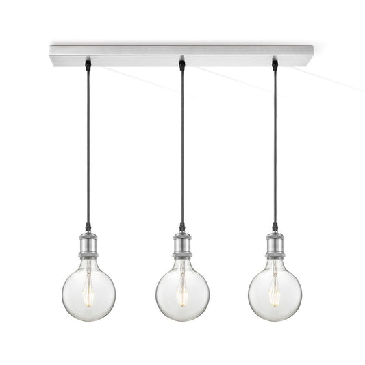 Hanglamp Basic Vintage - Geborsteld staal -66x12x109cm