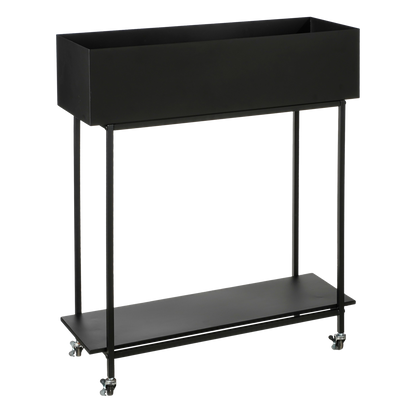 Greenrax Plantenstandaard - L70 x B29 x H94 cm - Metaal - Zwart