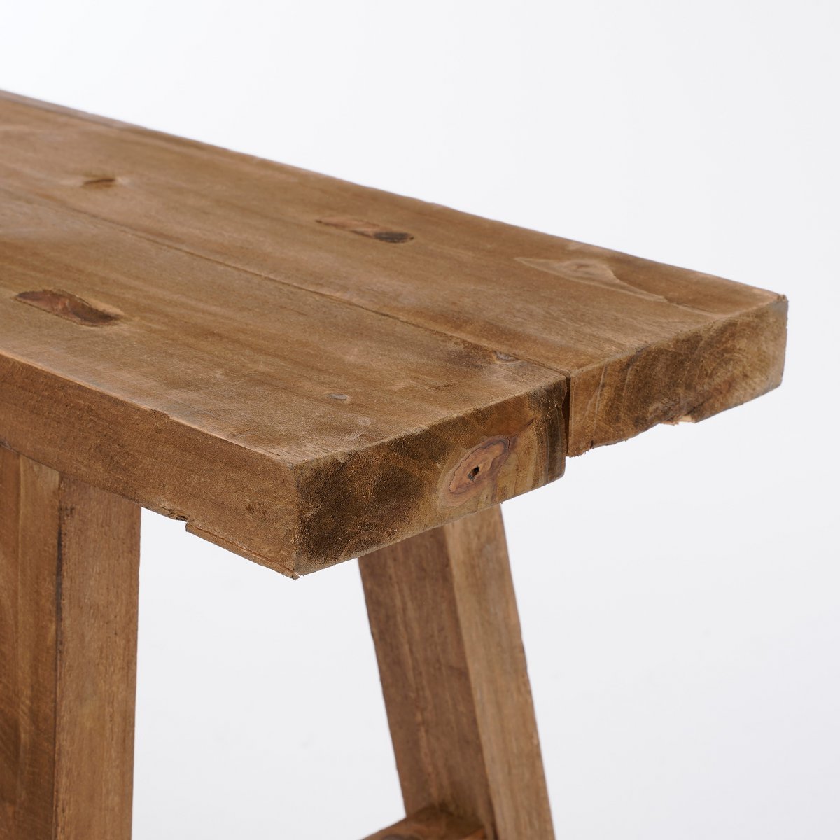 Bold Houten Bankje - L108 x B29,5 x H36,5 cm - Gerecycled Hout - Bruin