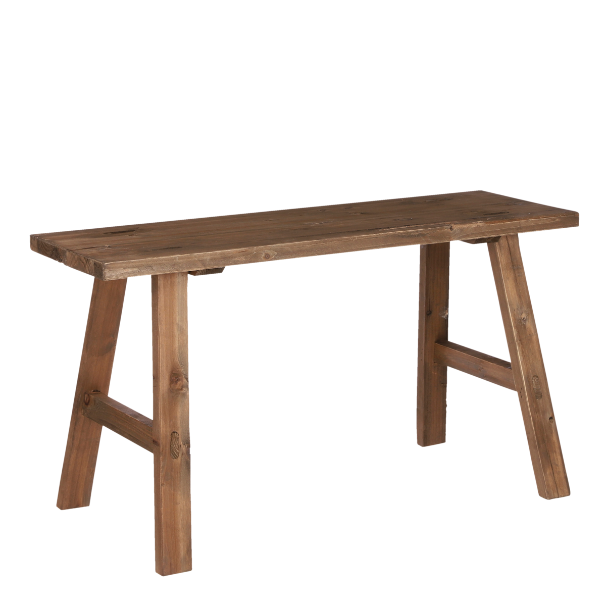 Bold Houten Bankje - L80 x B36,5 x H44 cm - Gerecycled Hout - Bruin