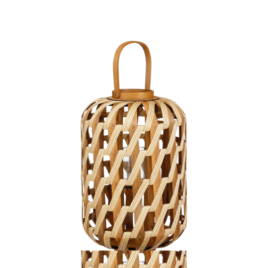 Helios Windlicht - H49 x Ø31 cm - Gerecycled Polyester - Bruin
