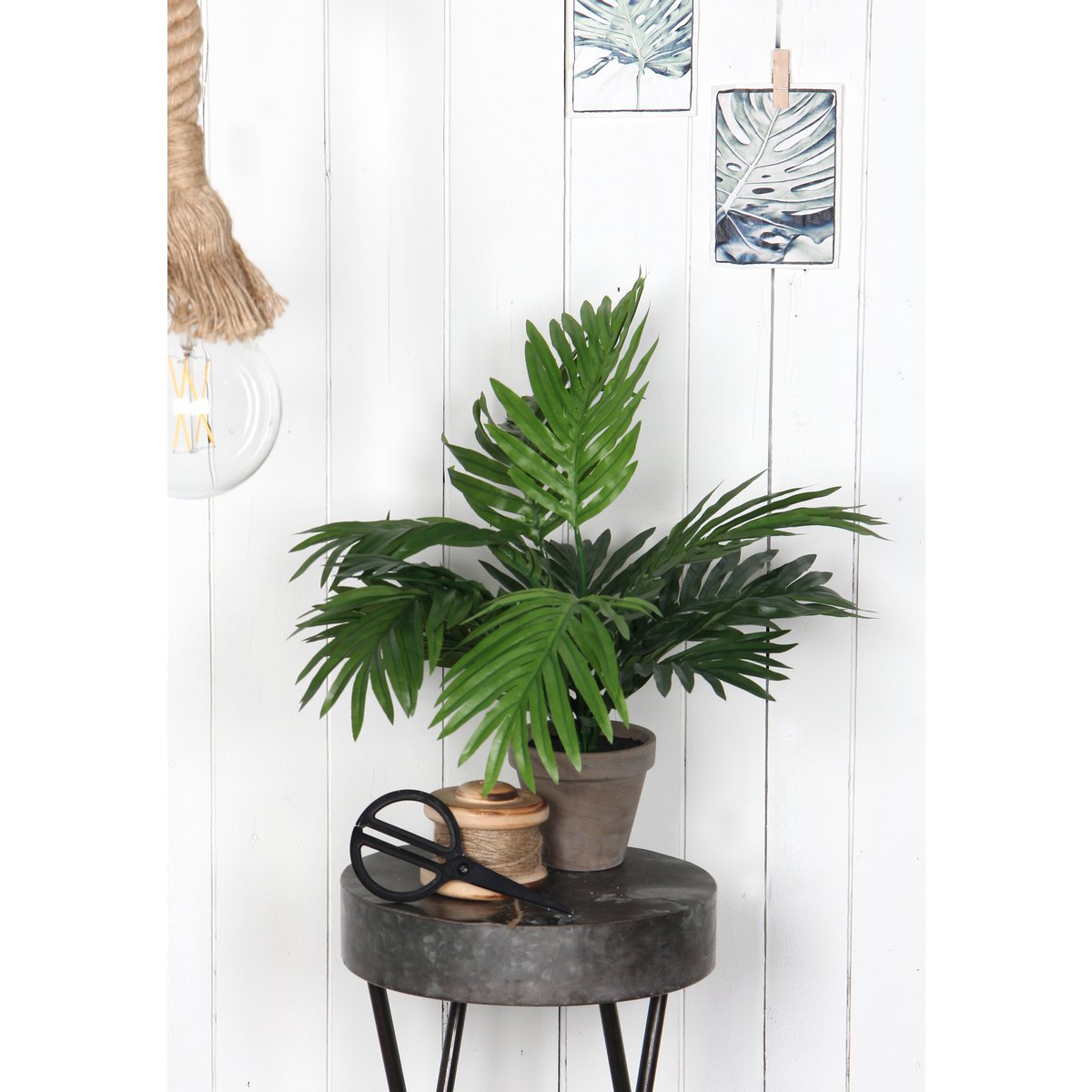 Areca Palm Kunstplant in Bloempot Stan - H45 x Ø60 cm - Groen