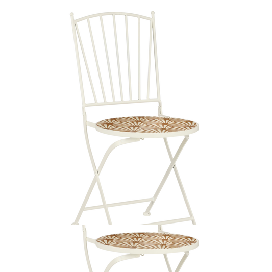 Odile Bistrostoel - L40 x B52 x H88,5 cm - Metaal - Bruin, Wit